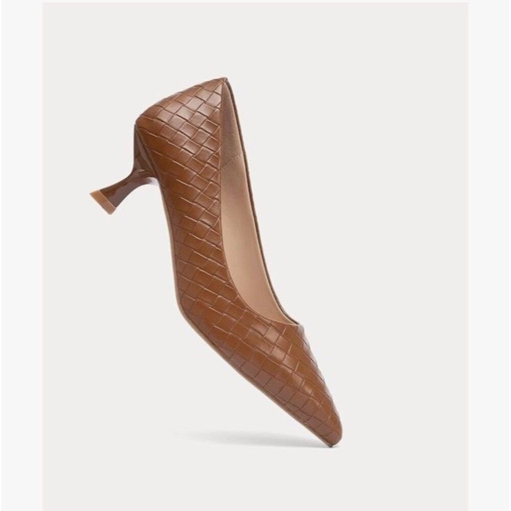 NEWBELLA Women's Kitten Heels Pumps Pointed Toe Slip On Dress Shoes Size 10 Work - Picture 3 of 15